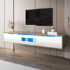 180cm Floating TV Unit Cabinet Wall Mounted TV Stand High Gloss With LED Lights