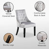 Velvet Dining Chair with Door Knocker Ring Windsor Dressing Room Chair 1/2/4/6