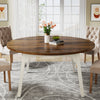 Round Dining Table for 4-6, 47-Inch Farmhouse Kitchen Table with Solid Wood Legs