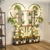 Extra Large Metal Plant Stand Creative Half Heart Shape Ladder Plant Shelf Hooks