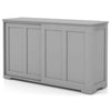 GYMAX Freestanding Kitchen Storage Cabinet Floor Storage Cabinet Sliding Door