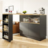 Kitchen Island Storage Cabinet w/ Extendable 360° Swivel Dining Table Bar Table