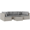 7 Pieces Rattan Garden Furniture Set with Cushions, Grey