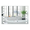 Illuminated Bathroom Mirror With LED Light Clock Demister Pad Touch Switch