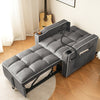 Single Convertible Sofa Bed, 3-in-1 Pull Out Sleeper Armchair with Cup Holders