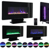 Wall/Freestanding Electric Fireplace LED 7 Flames Curved Glass Heater with Stand
