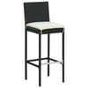 7 Piece Garden Bar Set with Cushions Black Poly Rattan vidaXL