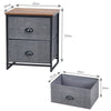 Chest of Drawers w/ 2 Drawers Home Storage Organizer Unit Modern Fabric Dresser