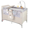5 in 1 Travel Cot Folding Baby Playard with Storage Rack and Carry Bag Beige