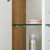 Bathroom Cabinet Mirror Wall Mounted Storage Cupboard Adjustable Shelf Top Light