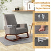 Modern Rocking Chair Upholstered Fabric Armchair Accent Glider Rocker Chair
