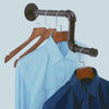 Wall-Mounted Clothes Rack Industrial Rail Iron Pipe Home Laundry Display Shelf