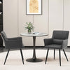 2Pcs Faux Leather Dining Chairs Kitchen Dining Room Chairs Metal Legs Grey