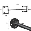 109cm Wall Clothes Rail Industrial Pipe Garment Rack Closet Hanging Bar
