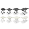 Foldable Table Chairs Set Bistro Dining Wood Workbench with X Shape Metal Legs