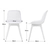 4x Plastic Chairs Dining Living Rooom Kitchen Office Lounge Seat Breathable Back