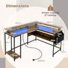 Corner Computer Workstation L-Shaped Gaming Desk w/Monitor Stand-Brown