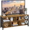TV Stand Industrial Storage Cabinets Shelves Living Room Fits 65 Inch Rustic