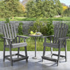 Outdoor Counter Height Bar Stool HDPE Patio Weather Resistant Chair Grey
