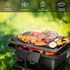 Charcoal Grill Portable Cast Iron Barbecue Grill w/Double-sided Grilling Net