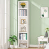 Tall Narrow Bookcase, 180 cm Modern Corner Bookcase with Storage, 6 Tier Shelves