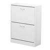 SHOE CABINET 2 DRAWER STORAGE CUPBOARD RACK SHELF FOOTWEAR ORGANISER SHOE STAND