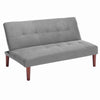 2 Seater Sofa Bed Linen Sofa Couch With Adjustable Backrest for Guest Room Grey