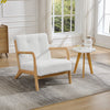 NEW Wooden Frame Reading Armchair Teddy Fleece Single Sofa Leisure Accent Chair