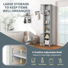 180CM Bathroom Cabinet Freestanding Slim Tower Cabinet Floor Storage Cabinet
