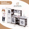 Kids Kitchen Playset w/ Realistic Lights-Brown