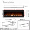 40-60" Electric Insert Fire LED Fireplace 9-12 Flame Wall/Inset Mount/Freestand