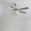 52'' Crystal Ceiling Fan Light 5 Blades 3 Speed Chandelier Lamp w/Remote Control