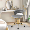 360° Swivel Home Office Desk Chair Upholstered Computer Chair-Grey