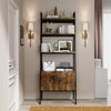 Freestanding Bookshelf Cabinet Industrial Wood Storage Display Shelf Cupboard