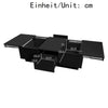 Coffee Table with Drawers Push-Pull Storage High Gloss Black for Living Room