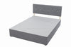 5FT King Bed Frame Divan Bed Base with 2 Drawer with Crystals Headboard Grey