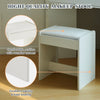Corner Mirror Dressing Table with LED Lights Makeup Desk 3 Drawers White