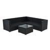 5 Seater Rattan Furniture Set Corner Sofa Set Table w/ Furniture Cover Garden