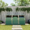 LARGE Triple Wheelie Bin Storage Metal Store Cover Garden Rubbish Dustbin 3 Shed
