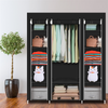 NEW Large Fabric Canvas Wardrobe with Hanging Shelving Clothes Storage Closet UK