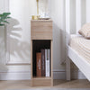 Slim Tall Bedside Table Cabinet with Drawer & Storage Space for Bedroom