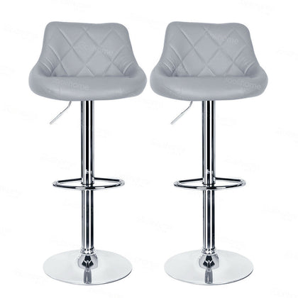 Bar Stools × 2 Padded Seat Faux Leather Swivel Home Kitchen Breakfast Muti Types