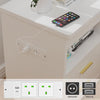 LED Nightstand Bedside Table Storage Cabinet with Charging Station & 2 Drawers