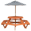 Picnic Table for 6 with Hexagon Solid Wood Fir G2F1
