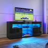 120cm High Gloss TV Table Stand Entertainment Cabinet Black Unit with LED Light