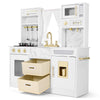 Kids Wooden Playset Deluxe Pretend Kitchens Cooking Toy Set Light Large