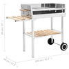 XXL Trolley Charcoal BBQ Grill Stainless Steel with 2 Shelves Cart vidaXL