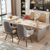 Set of 2 Two-tone Microfiber Leather Upholstered Dining Chairs Swivel Armchairs