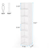 Tall Narrow Bookcase, 180 cm Modern Corner Bookcase with Storage, 6 Tier Shelves