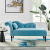 Chaise Lounge Elegant Colourful Velvet Reader's Bedroom Lounge Sofa w/ Wood Legs